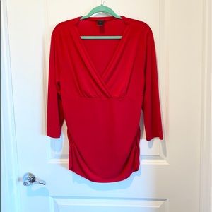 ♥️ Ann Taylor Red XL 3/4 Length Sleeve Blouse